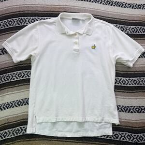 Men's Vintage The Master's Collection White Cotton Golf Polo Shirt Sz Medium VTG